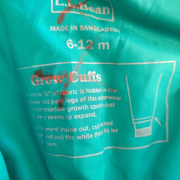 L.L. Bean insulated winter snow pants ski pants 6-12M - Picture 4 of 4